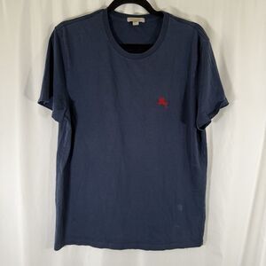 Burberry Brit Shirt Men's Large Navy Blue Crew Neck T-Shirt Short Sleeve Cotton